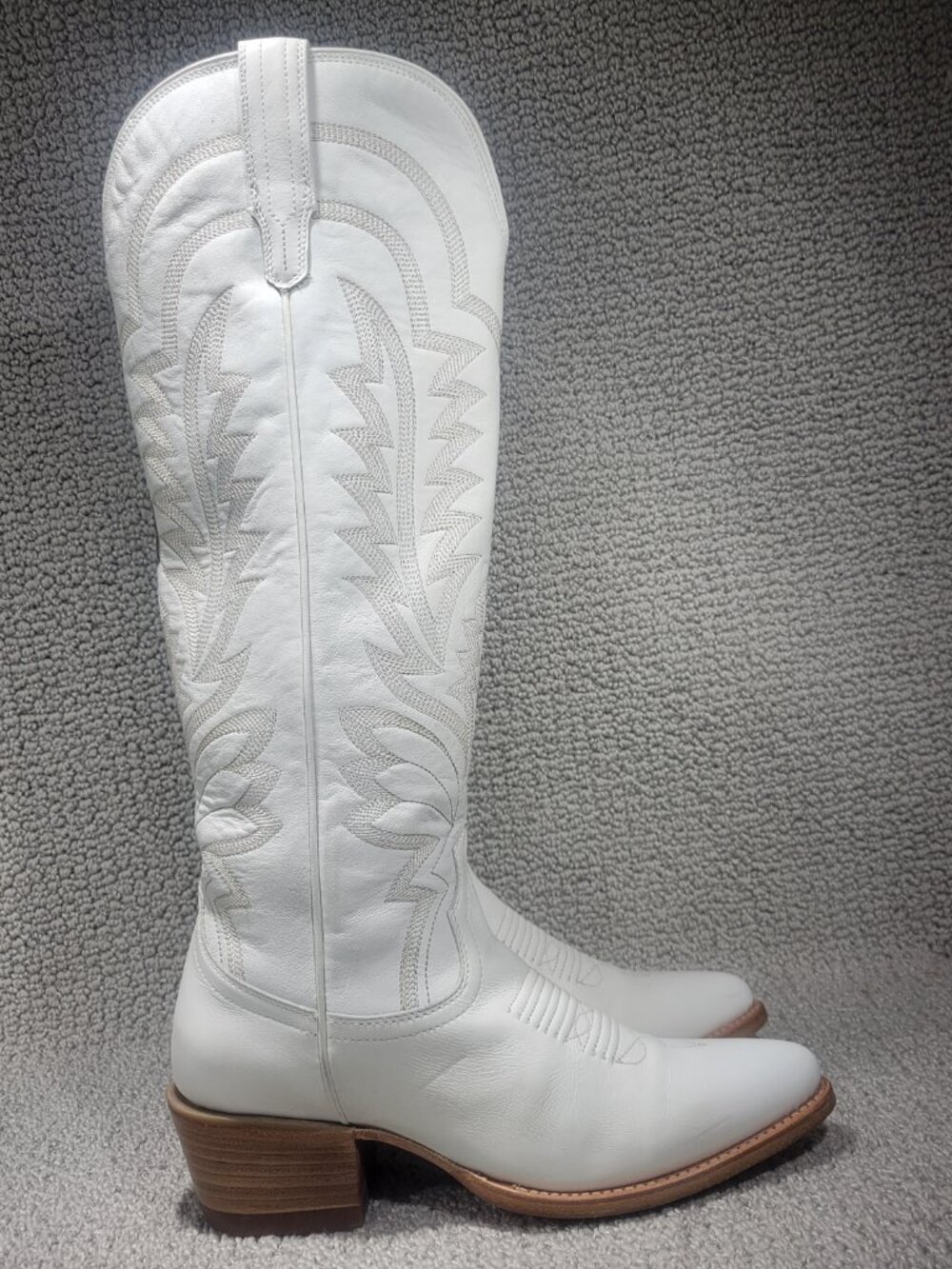 Tecovas The Abby Women's US Size 8.5B Snow Cowhide Leather Cowgirl Boots - Picture 4 of 10